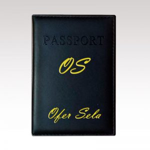 כיסוי לדרכון עם שם – שחור